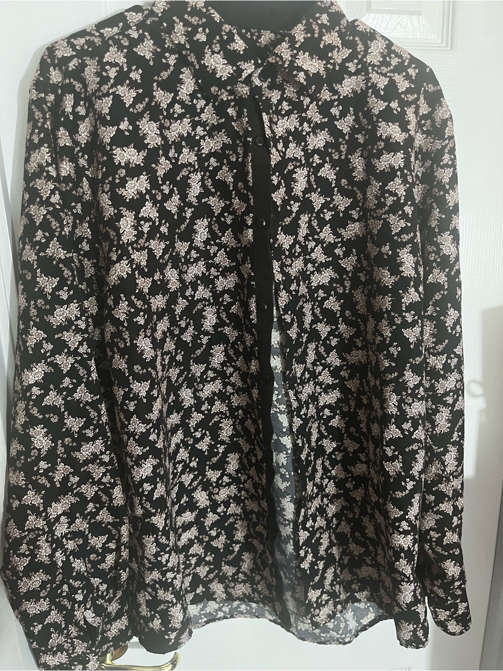 Silver Stone Modern Fit Button-Up Shirt in Black and Burgundy Floral